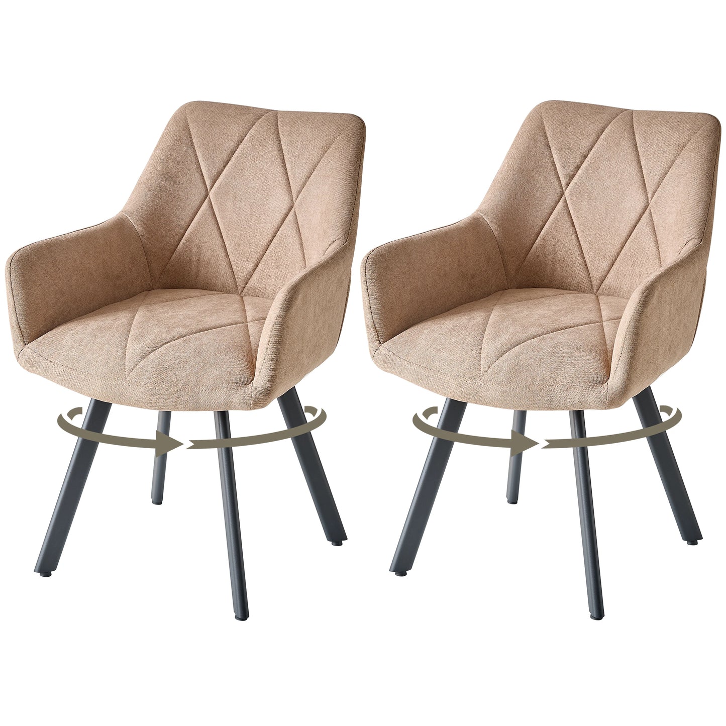 Chaise Romain — métal, design contemporain, assise pivotante, avec accoudoirs