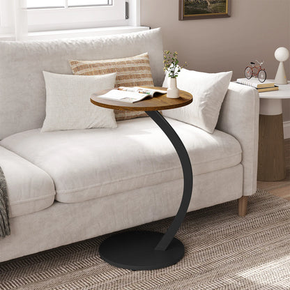 WOLTU C Shape Side Table Computer Tea Coffee Table Small Round Corner Sofa Table for Couch Bedroom Household