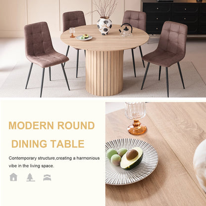 Table de salle à manger Rodolphe — bois, style nordique, ronde