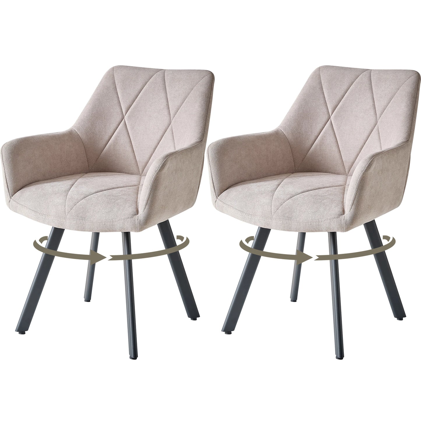 Chaise Romain — métal, design contemporain, assise pivotante, avec accoudoirs
