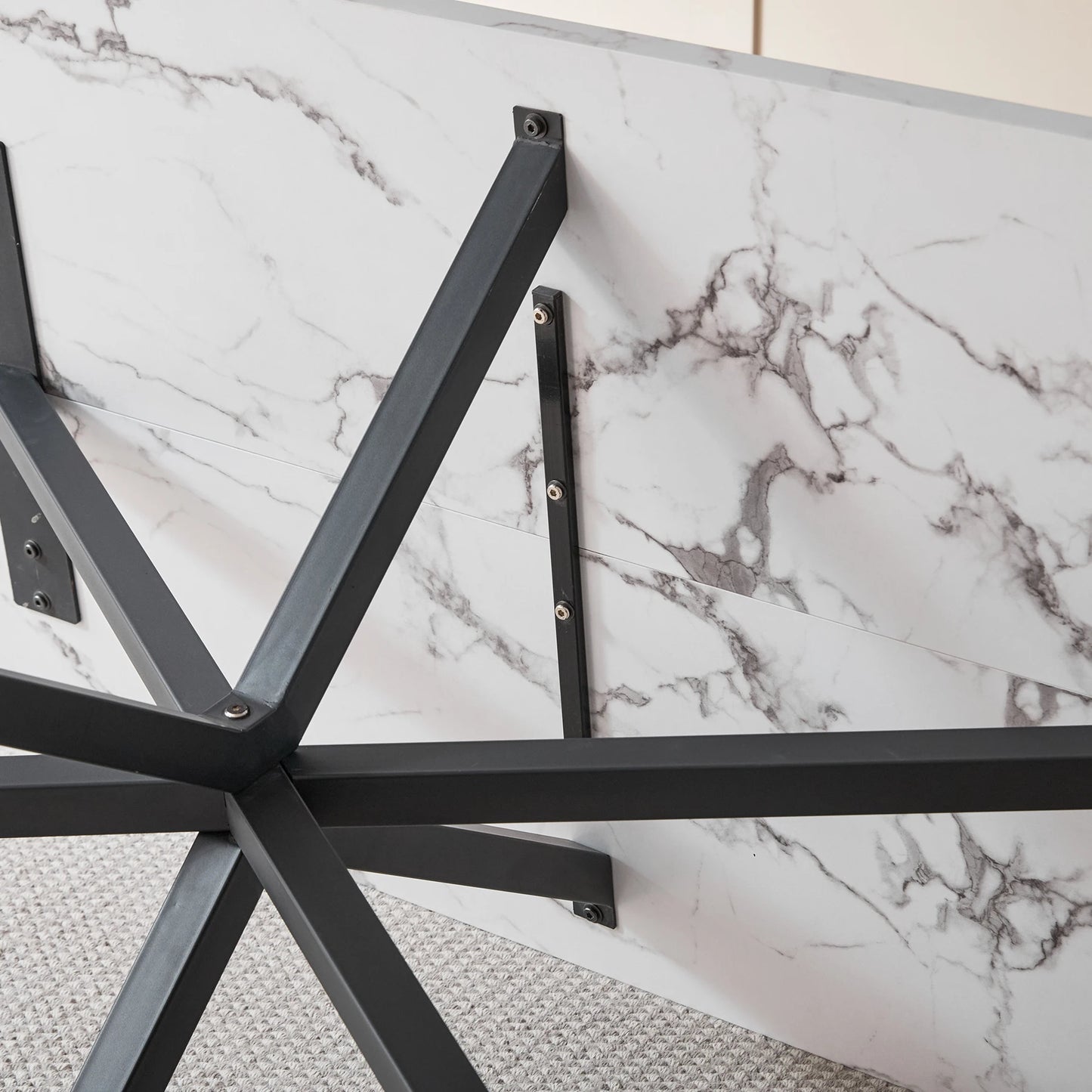 Table de salle à manger Madeleine — métal, design contemporain, rectangulaire