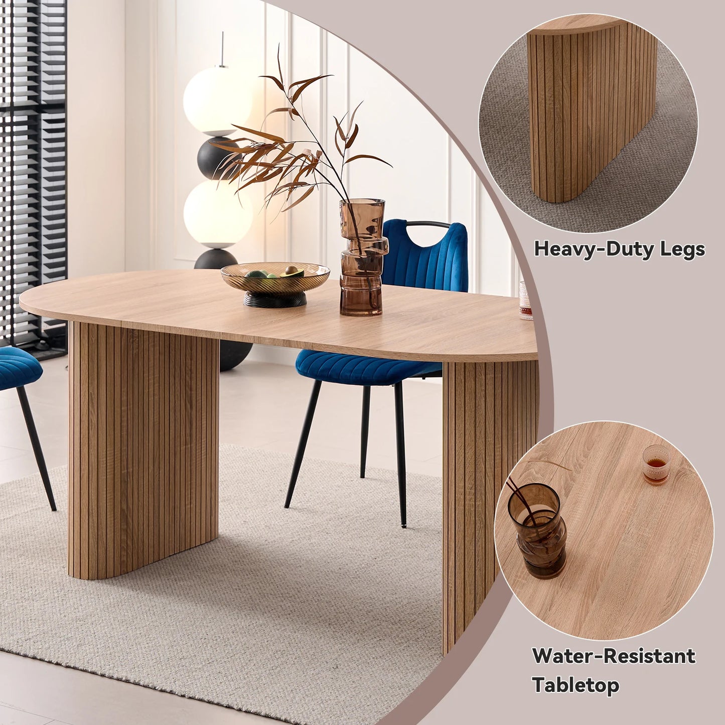 Table de salle à manger Prudence — bois, design contemporain