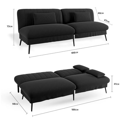 Canapé-lit convertible Léonie — 2 en 1, grand couchage, tissu microfibre