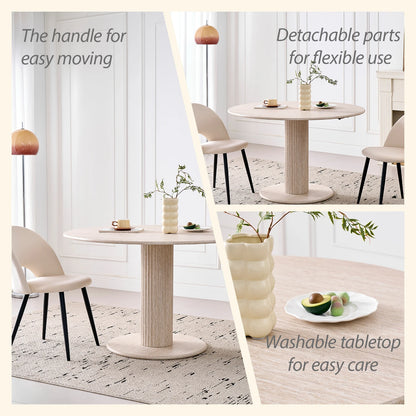 Table de salle à manger Fanny — bois massif, design contemporain, ronde