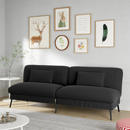 Canapé-lit convertible Léonie — 2 en 1, grand couchage, tissu microfibre