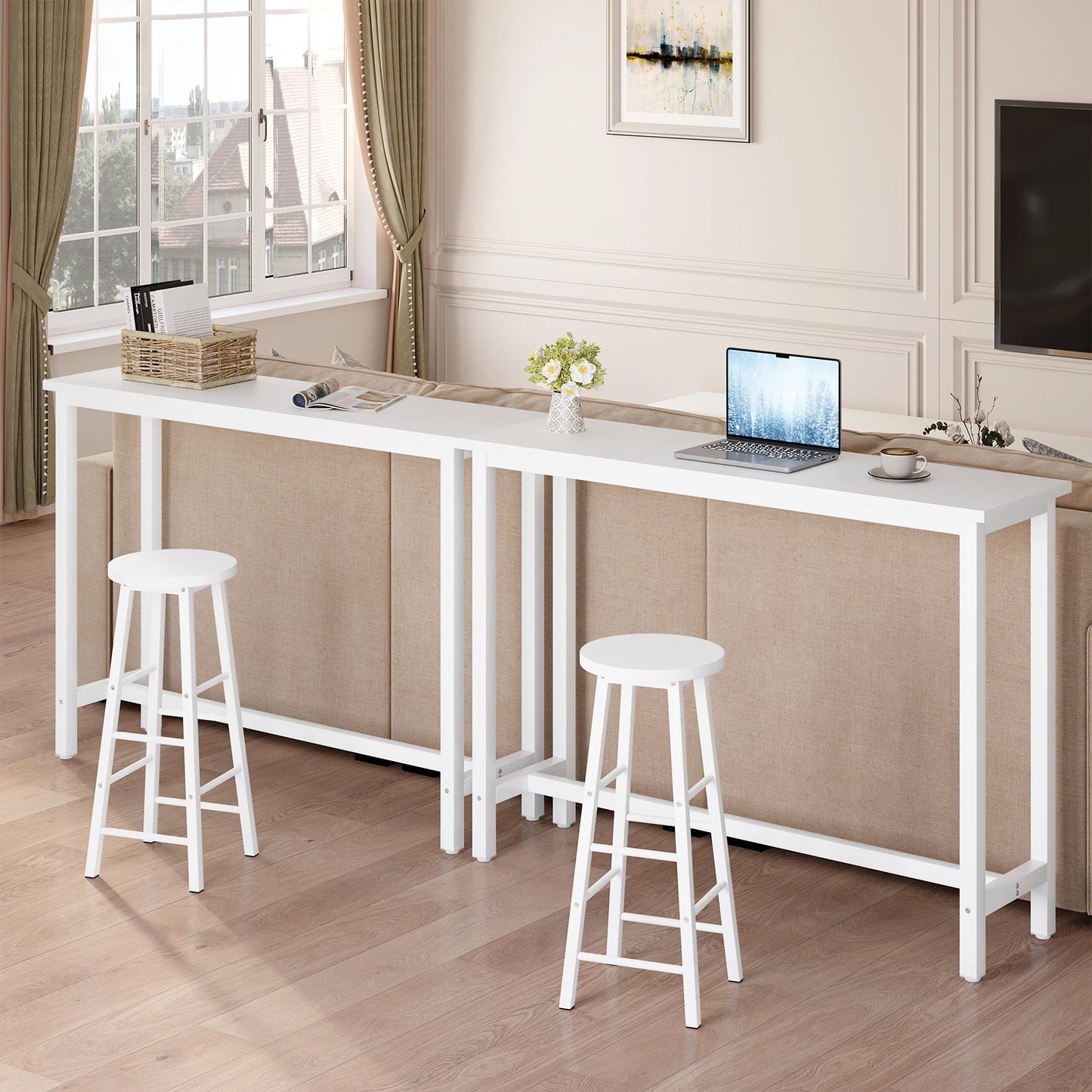 WOLTU Bar Kitchen Table Breakfast Dining Coffee Tea Table with Footrest Entrance Table Side Table Sideboards for Living Room