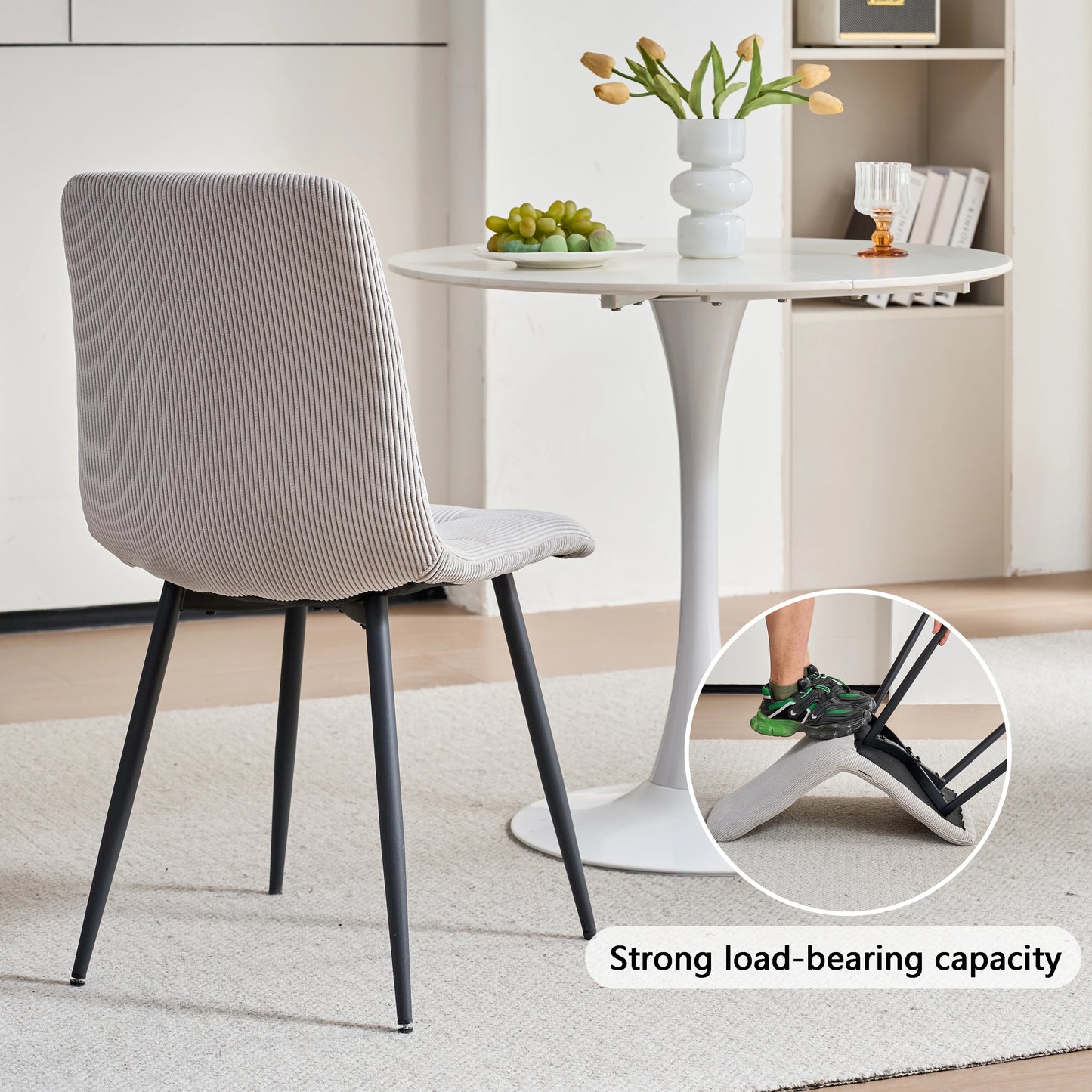 Chaise Perrine — velours, métal, design contemporain, lot de 6