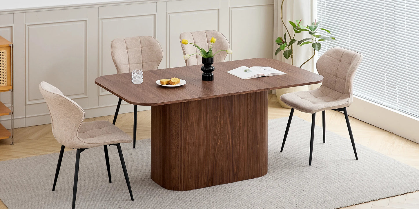 Table de salle à manger Fabien — bois massif, rectangulaire