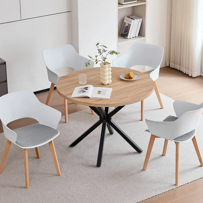 Chaise Lorraine — bois, design contemporain, avec accoudoirs