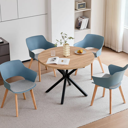 Chaise Lorraine — bois, design contemporain, avec accoudoirs