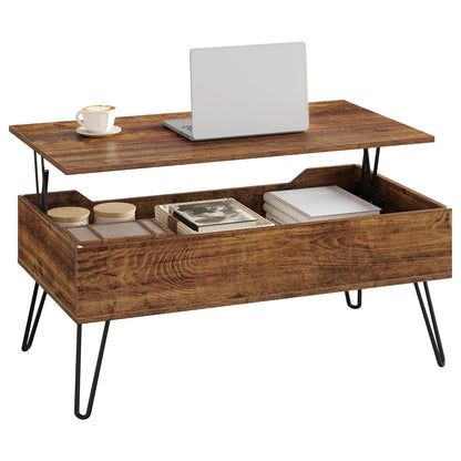 WOLTU Coffee Table with Hidden Storage Height-Adjustable Sofa Side Table Top  for Living Room Office Home Decor