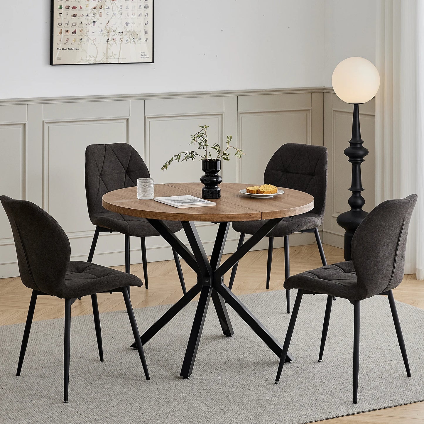 Chaise Valère — métal, lot de 6