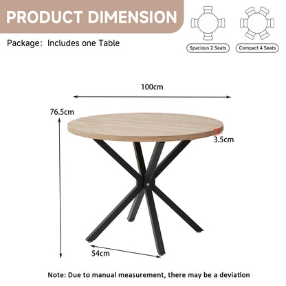Bureau Odile — bois massif, style nordique, ronde