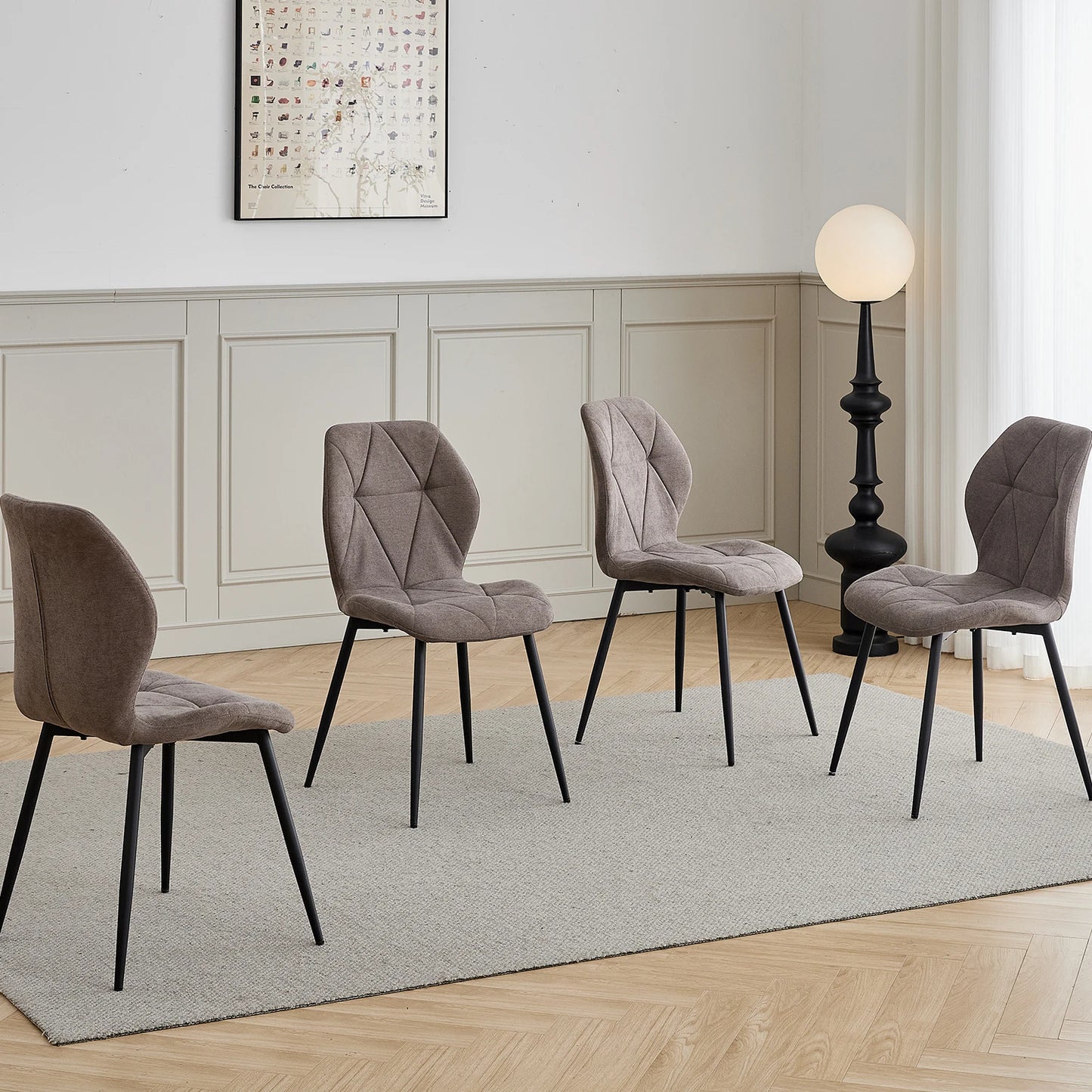 Chaise Valère — métal, lot de 6