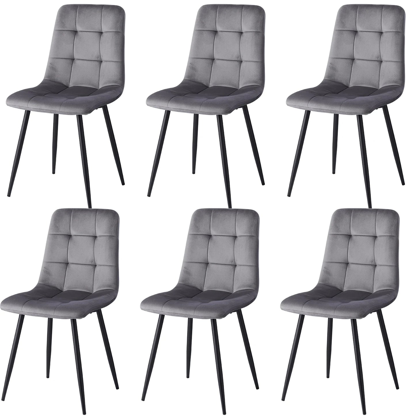 Chaise Tristan — velours, métal, lot de 6