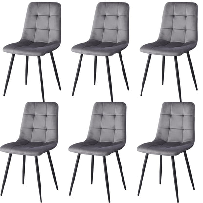 Chaise Tristan — velours, métal, lot de 6