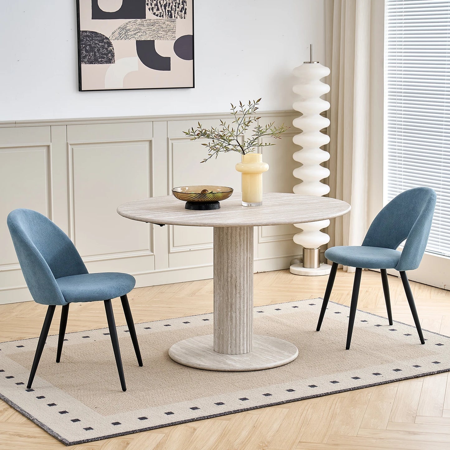 Table de salle à manger Fanny — bois massif, design contemporain, ronde