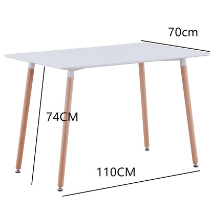 Chaise Dominique — finition blanche, bois, style nordique, rectangulaire