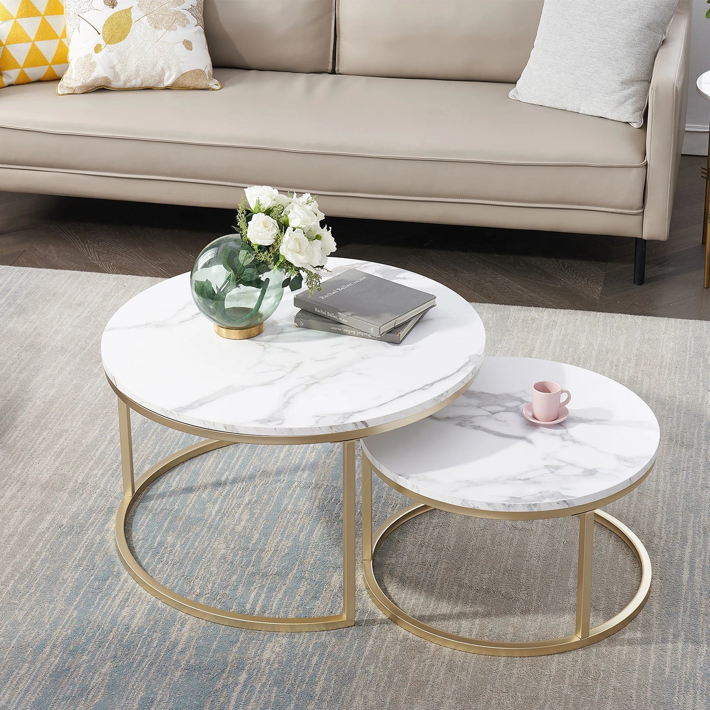 Table basse Marianne — marbre, design contemporain, ronde