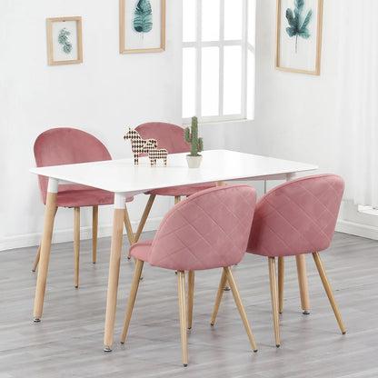 Chaise Élodie — finition rose, velours, métal