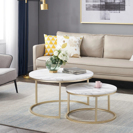 Table basse Marianne — marbre, design contemporain, ronde