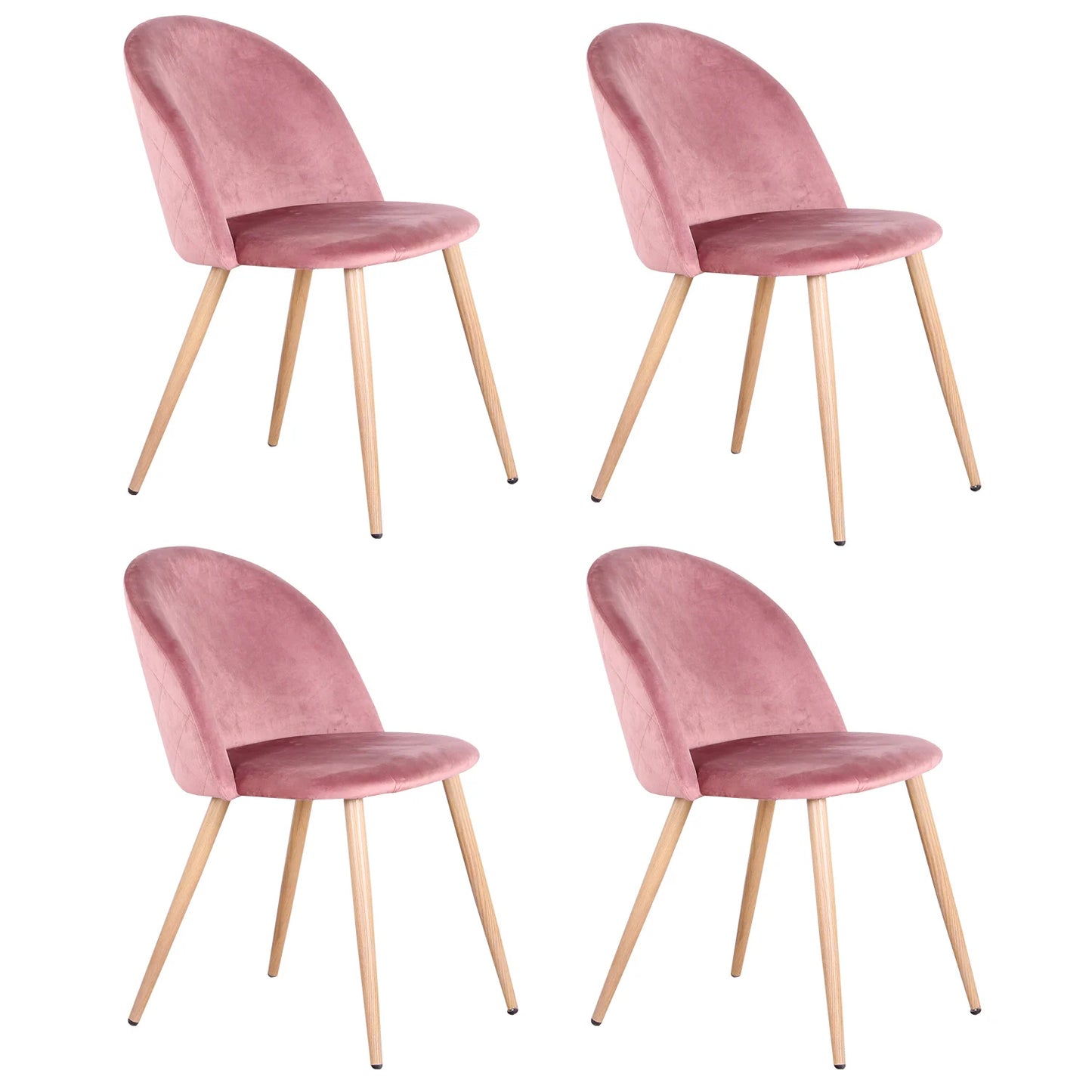 Chaise Emmanuel — finition rose, velours, métal