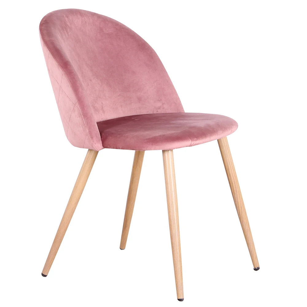 Chaise Emmanuel — finition rose, velours, métal
