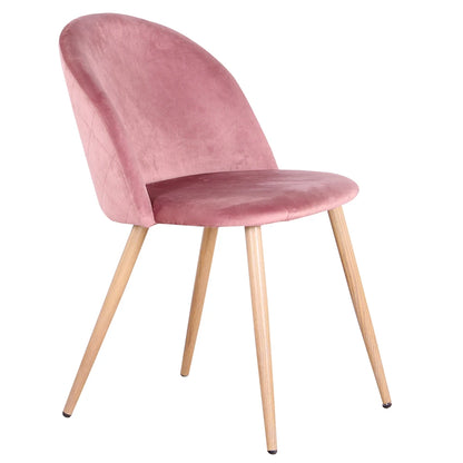 Chaise Emmanuel — finition rose, velours, métal