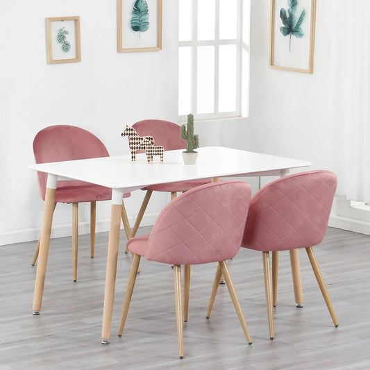 Chaise Emmanuel — finition rose, velours, métal