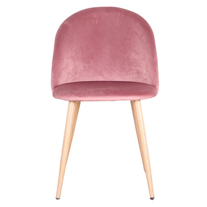 Chaise Emmanuel — finition rose, velours, métal