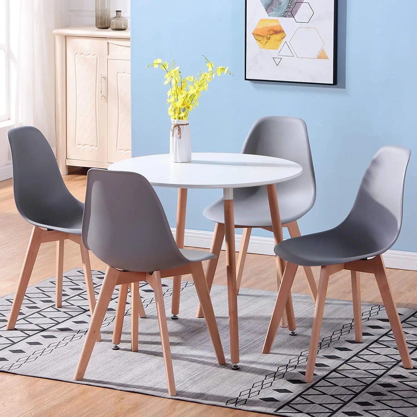 Chaise Alexine — finition noir, bois massif, style nordique