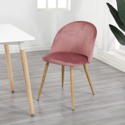 Chaise Élodie — finition rose, velours, métal