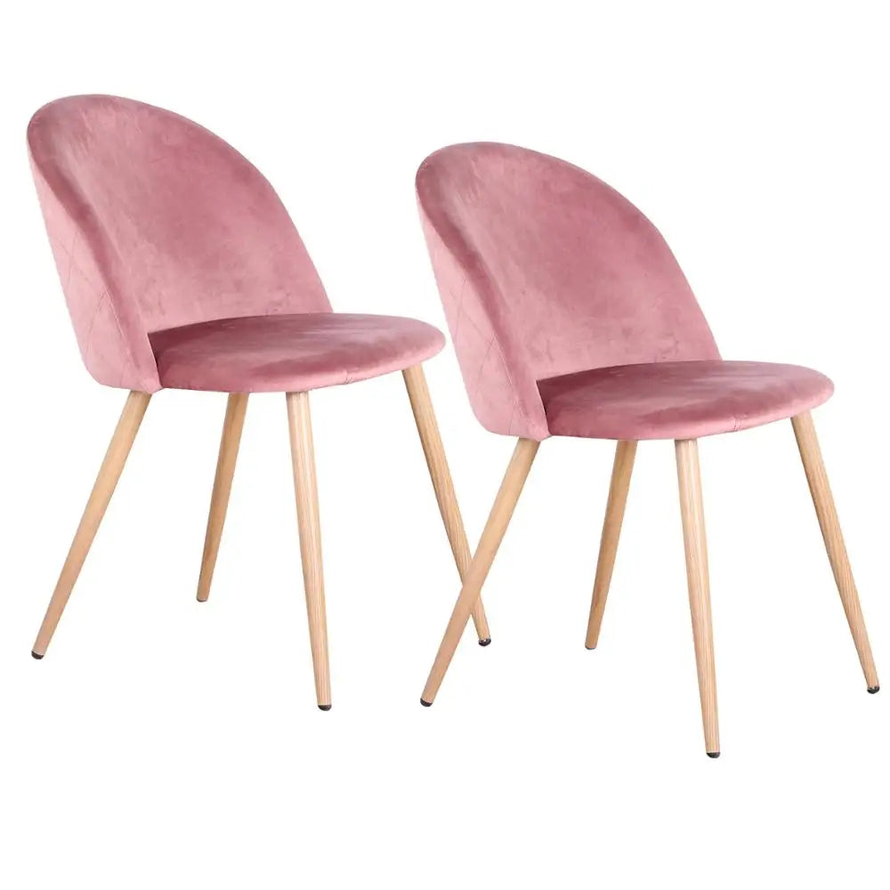 Chaise Élodie — finition rose, velours, métal