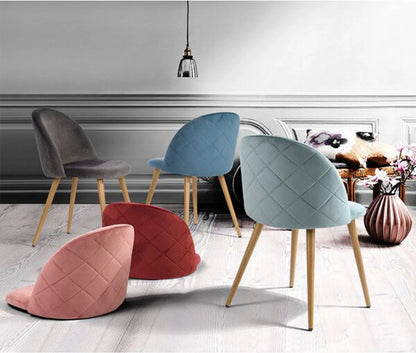 Chaise Emmanuel — finition rose, velours, métal
