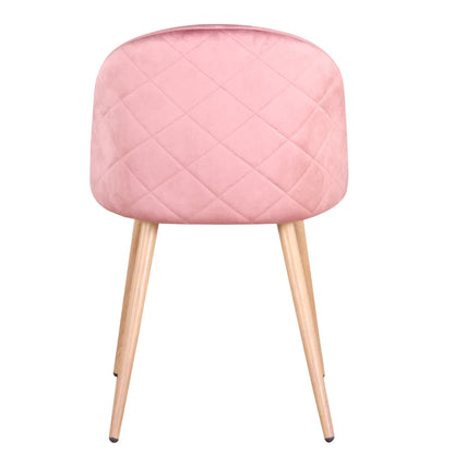 Chaise Élodie — finition rose, velours, métal