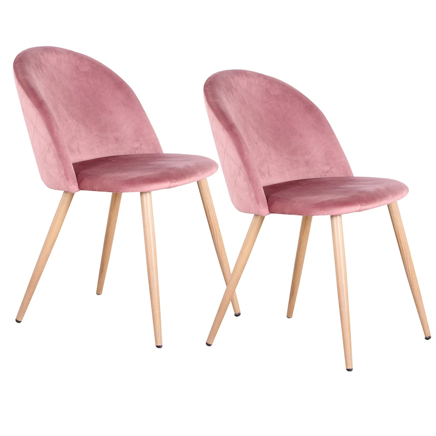 Chaise Élodie — finition rose, velours, métal