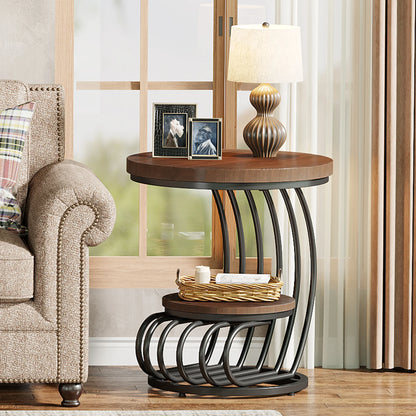 Table d'appoint Pénélope — finition dorée, marbre, design contemporain, rangement intégré