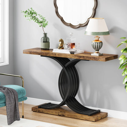 Console Axel — finition dorée, bois, marbre, métal