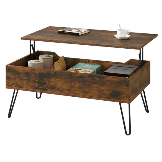 Table basse extensible Raphaël — hauteur ajustable, bois rustique