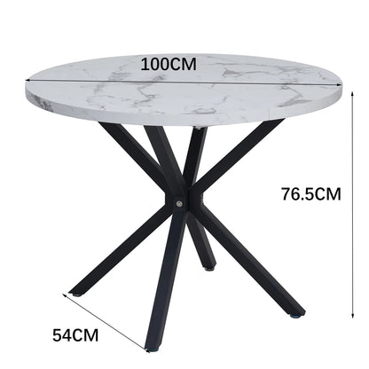Table de salle à manger Julien — marbre, design contemporain, ronde