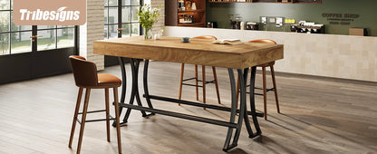 Table de salle à manger Hélène — métal, style industriel, rectangulaire