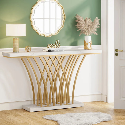 Console Priscille — finition dorée, métal, design contemporain