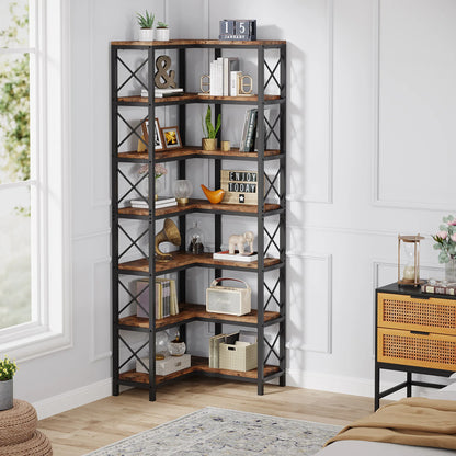 Bibliothèque Hadrien — métal, design contemporain, rangement intégré, 7 niveaux