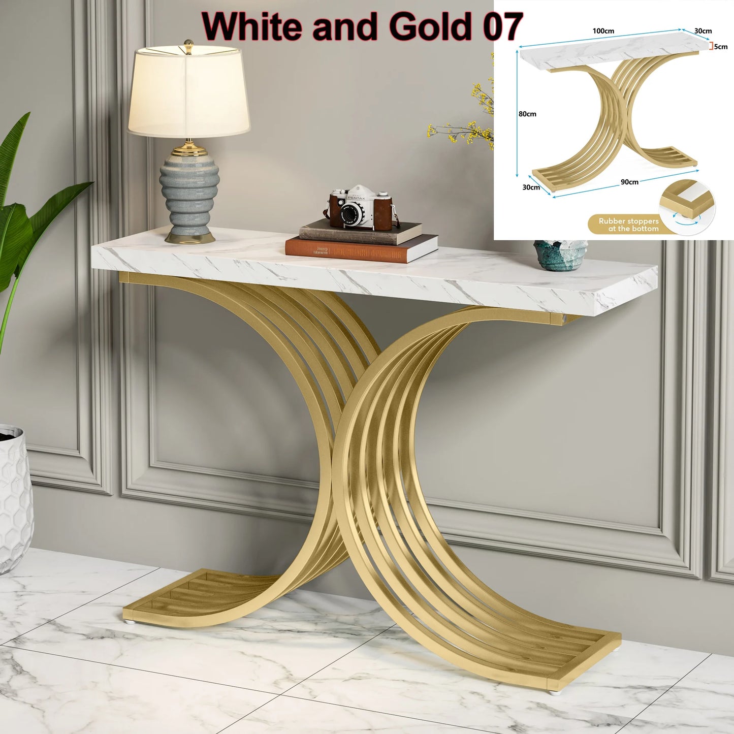 Console Maxime — finition dorée, design contemporain