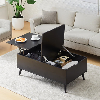 Lift Top Coffee Table with Storage, Wooden Sofa Side Tea Table for Living Room, Storage Cabinet with Hidden Compartments