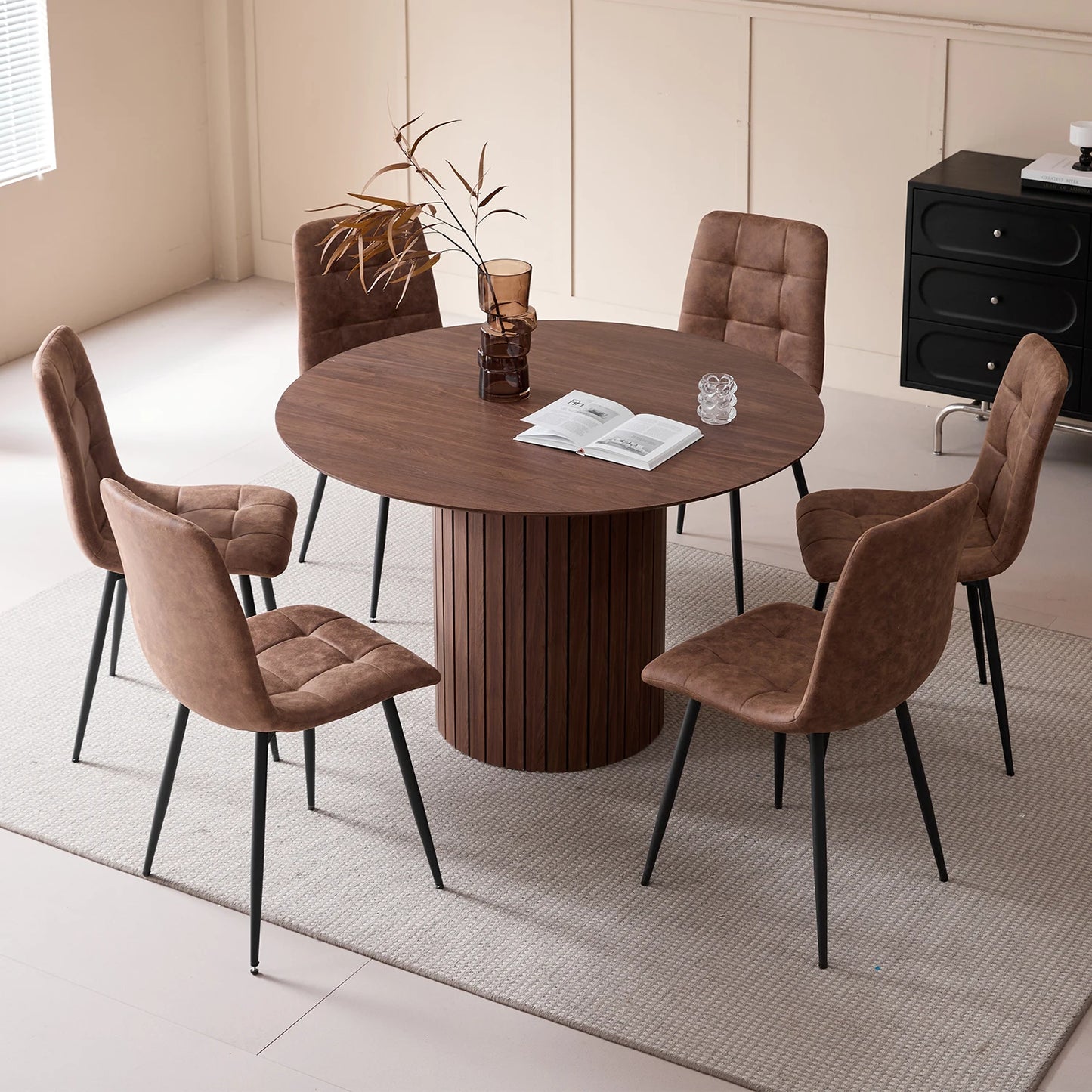 Table de salle à manger Rodolphe — bois, style nordique, ronde