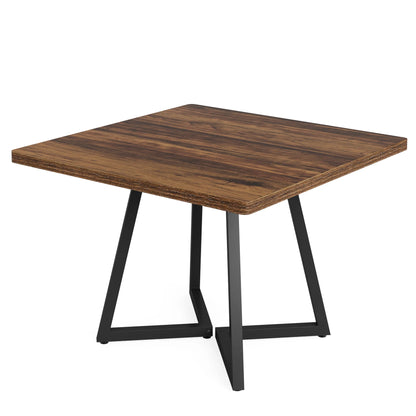 Table de salle à manger Astrid — bois, métal, style industriel, carrée