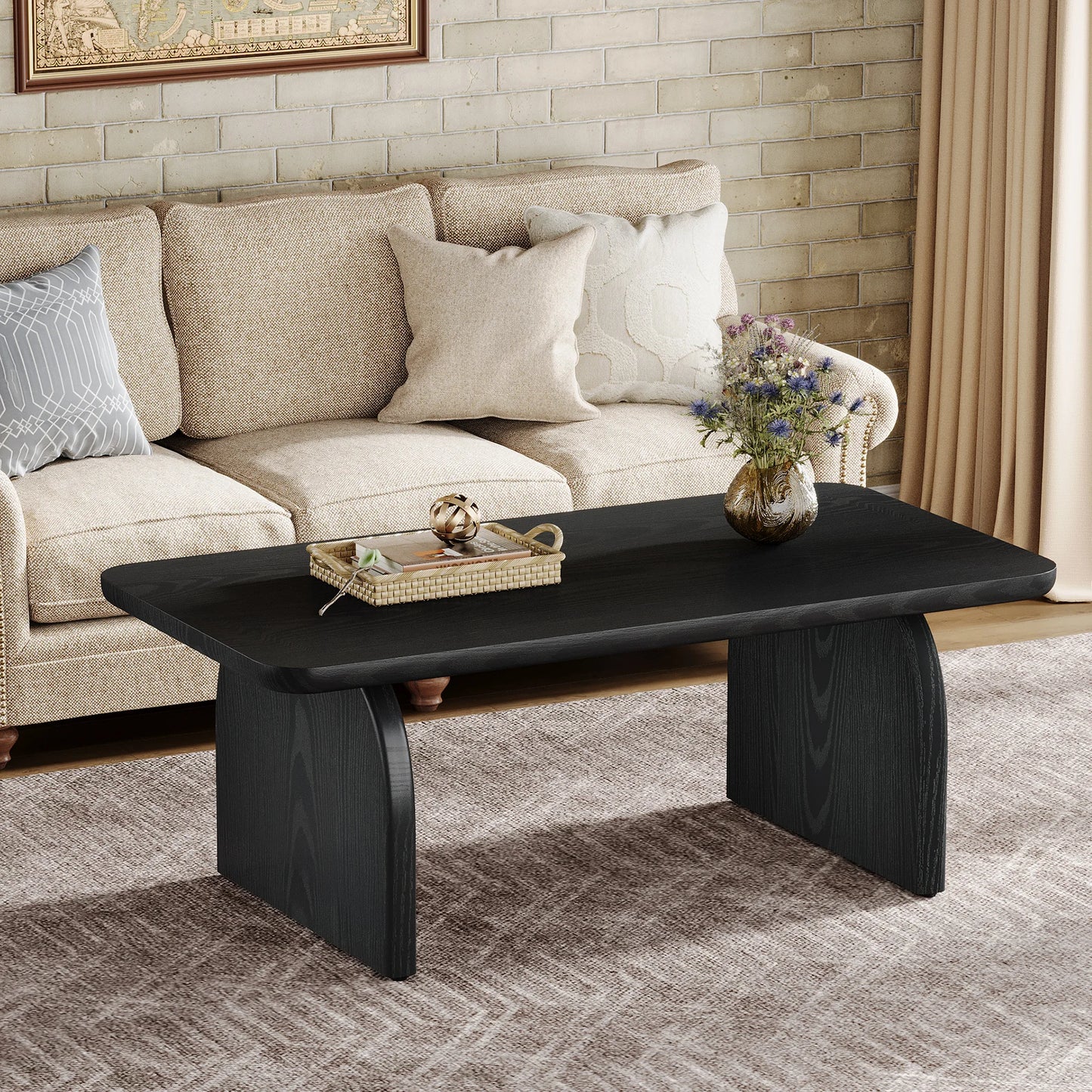Table basse Adrien — bois, style rustique, rectangulaire
