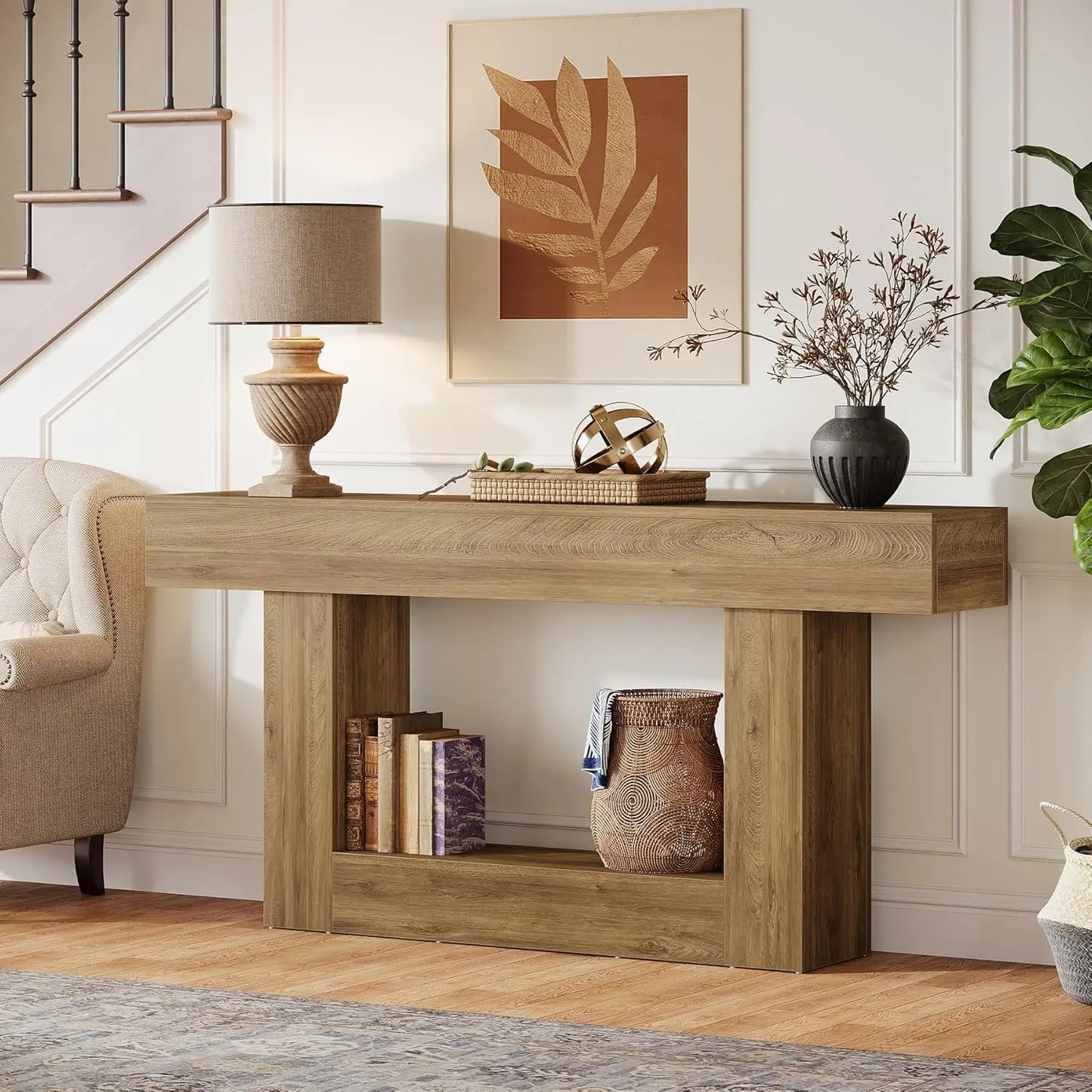 Console Laetitia — bois, 2 niveaux