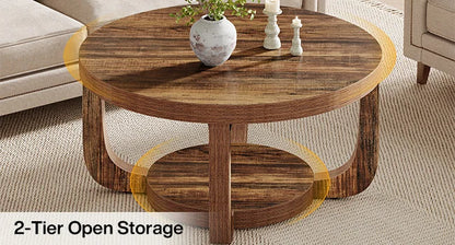 Table basse Chloé — bois, design contemporain, rangement intégré, 2 niveaux